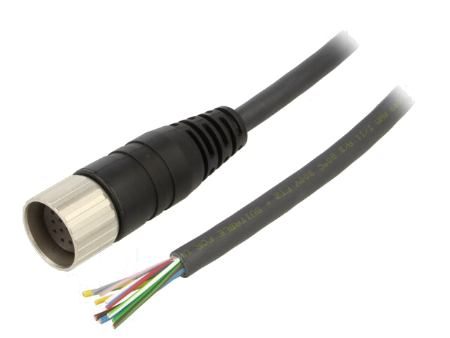 Connector: M23; stekker; PIN: 12; vrouwelijk; kabels; recht; 8A; IP67 Connector: M23; stekker; PIN: 12; vrouwelijk; kabels; recht; 8A; IP67